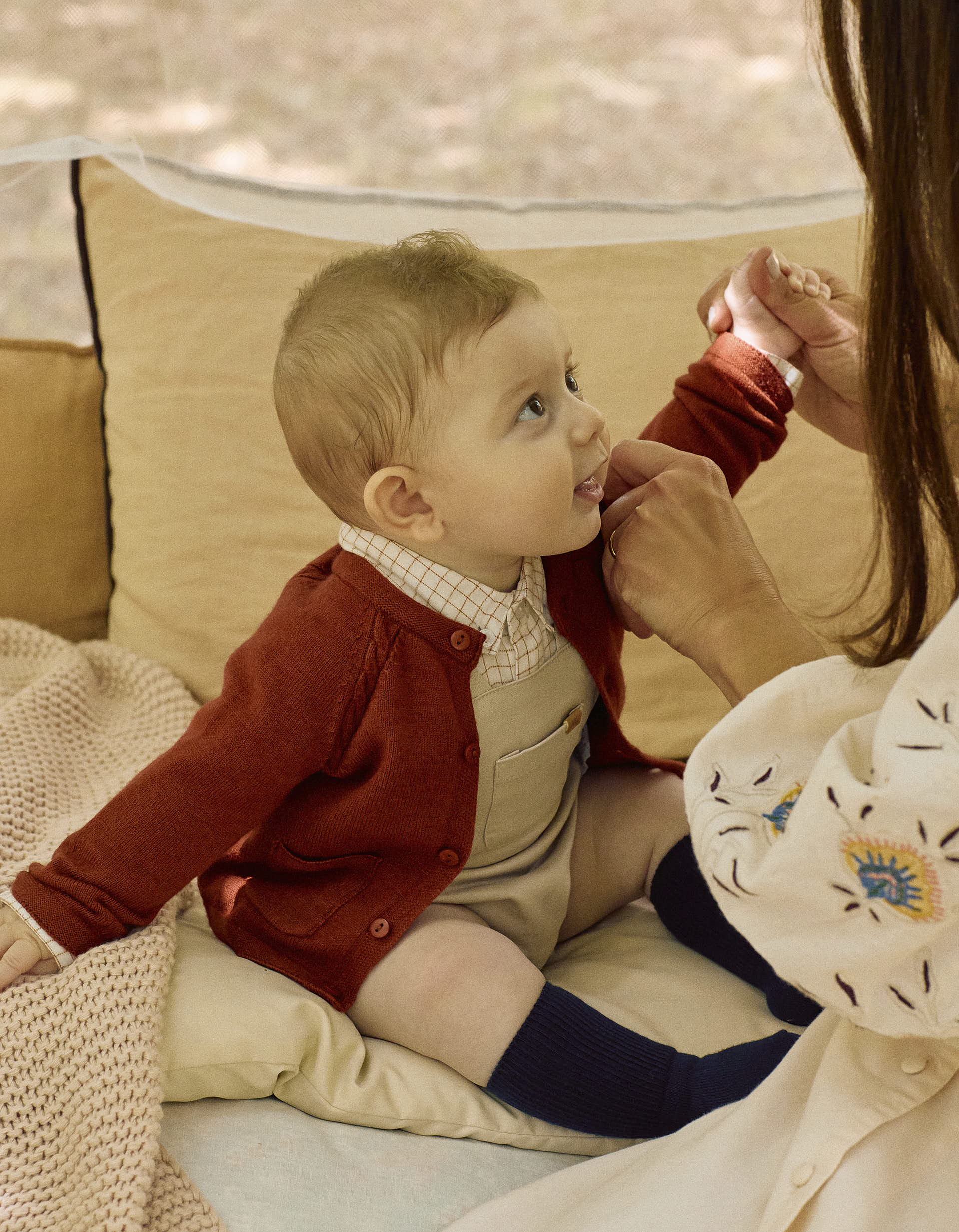 Cardigan for Newborns, Orange