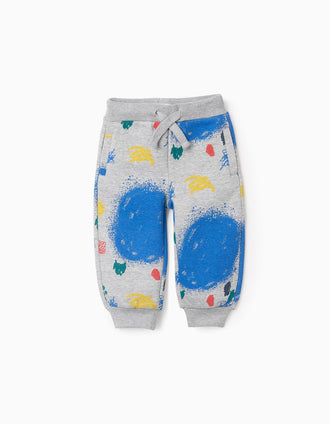 Pantalon Baggy Gratté pour Bébé Garçon 'Monstres des Émotions', Gris