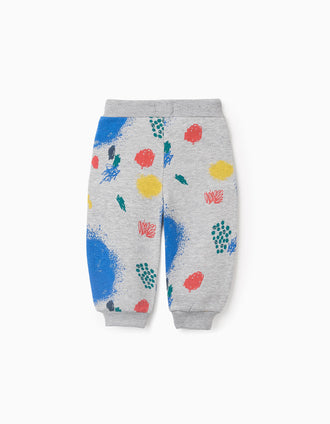 Pantalon Baggy Gratté pour Bébé Garçon 'Monstres des Émotions', Gris
