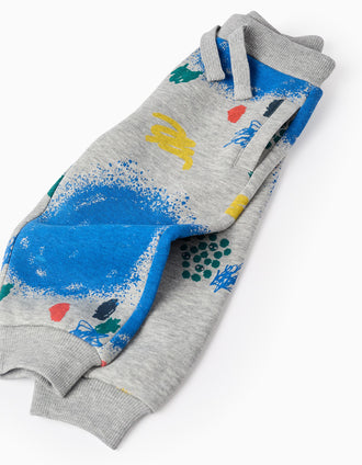 Pantalon Baggy Gratté pour Bébé Garçon 'Monstres des Émotions', Gris