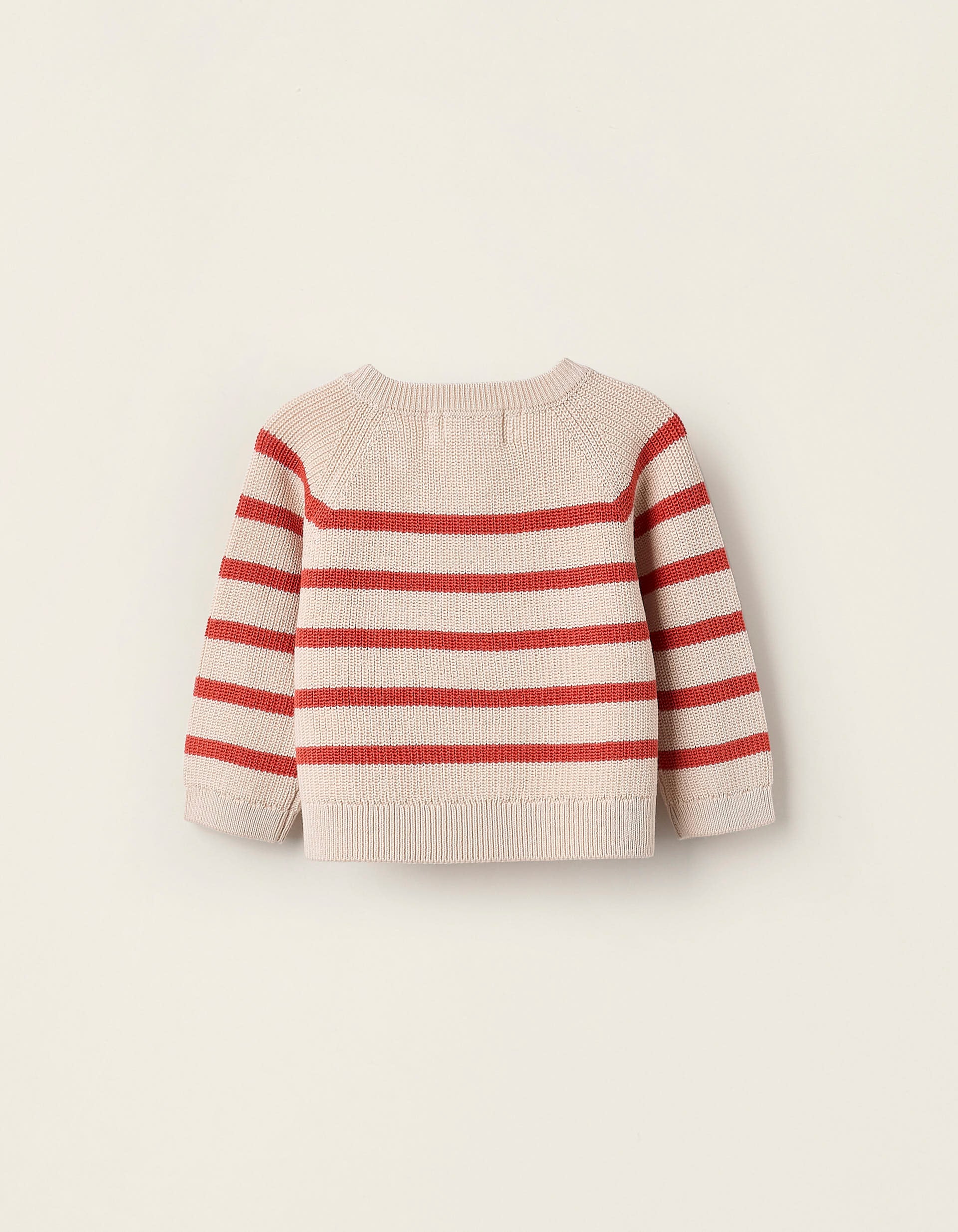 Striped Jumper for Newborns, Beige/Orange