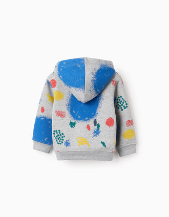 Sweat Gratté avec Capuche pour Bébé Garçon 'Monstres des Émotions', Gris