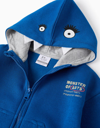 Veste avec Capuche et 3D pour Bébé Garçon 'Monstre', Bleu