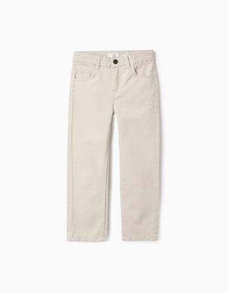 Pantalón de Sarga para Niño 'Slim Fit', Beige