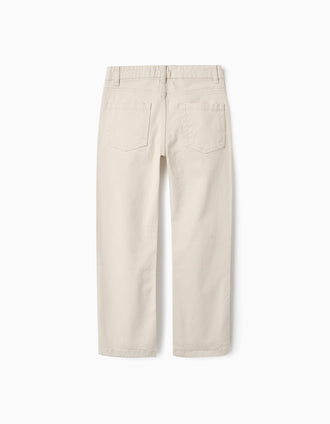 Pantalón de Sarga para Niño 'Slim Fit', Beige