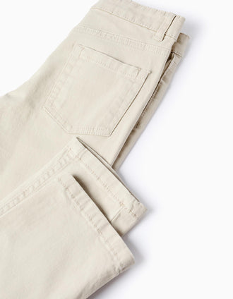 Pantalón de Sarga para Niño 'Slim Fit', Beige
