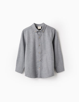 Camisa de Algodón para Niño, Gris