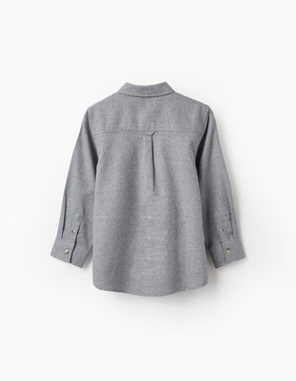 Camisa de Algodón para Niño, Gris