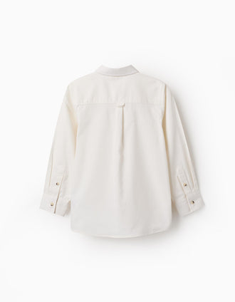 Camisa de Algodón para Niño, Blanco