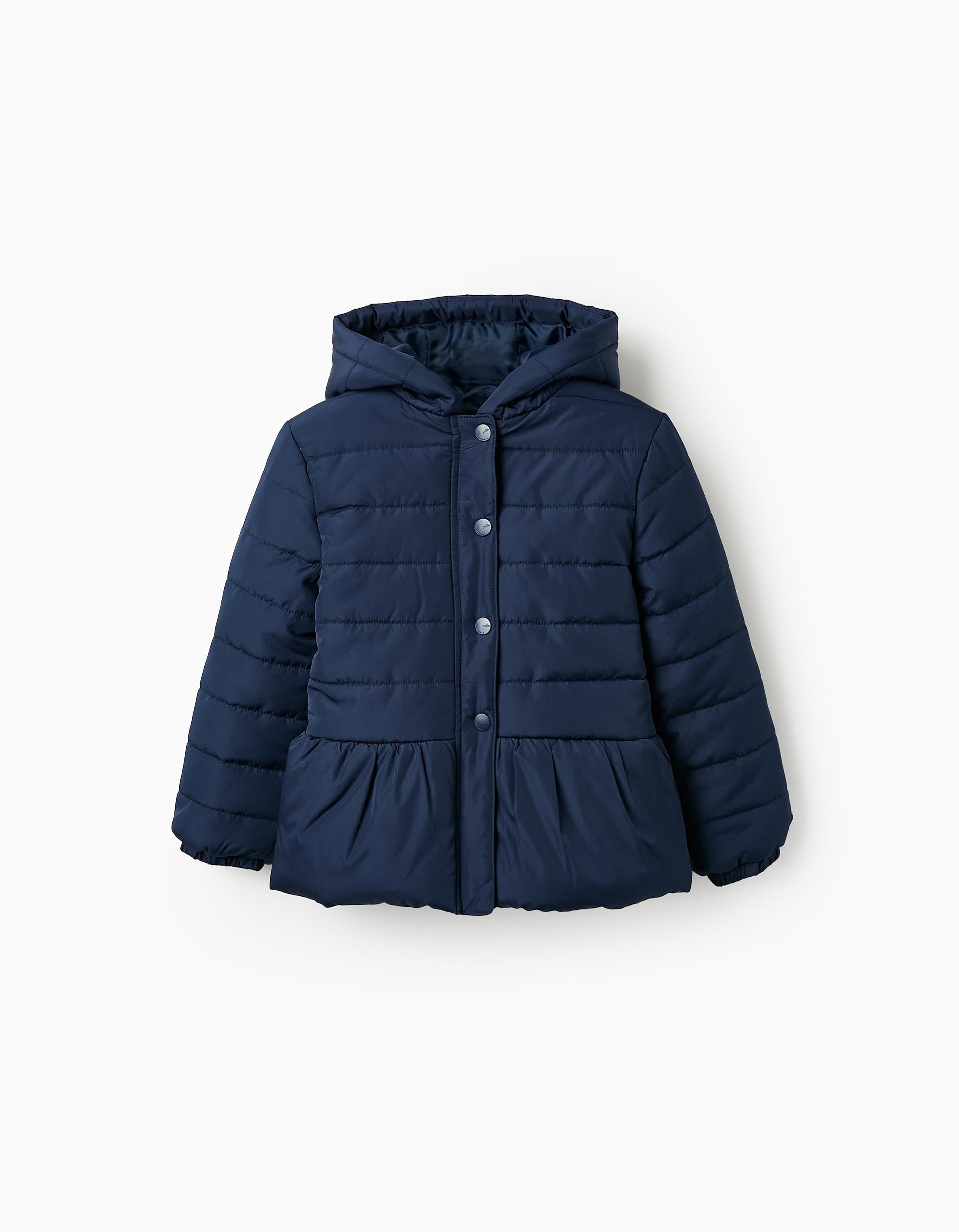 Padded Hooded Jacket for Girls, Dark Blue