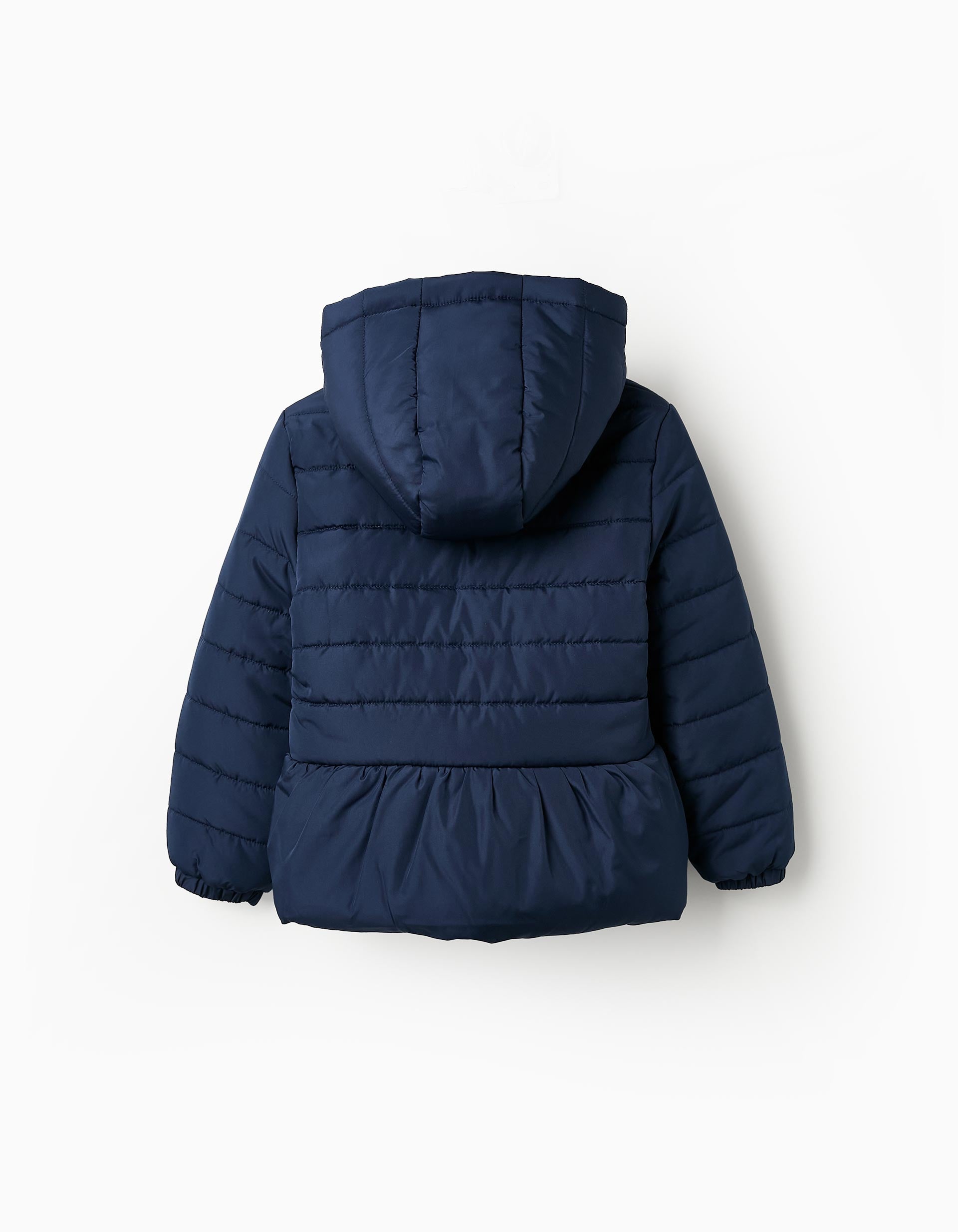 Padded Hooded Jacket for Girls, Dark Blue