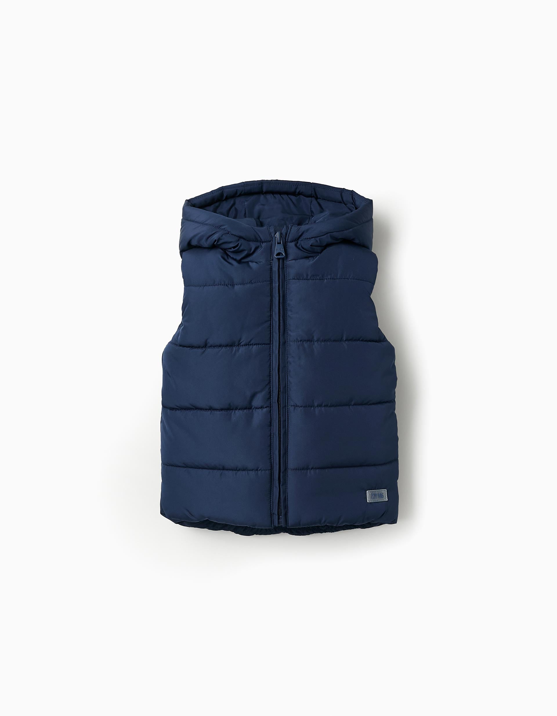 Padded Hooded Gilet for Baby Boys, Dark Blue