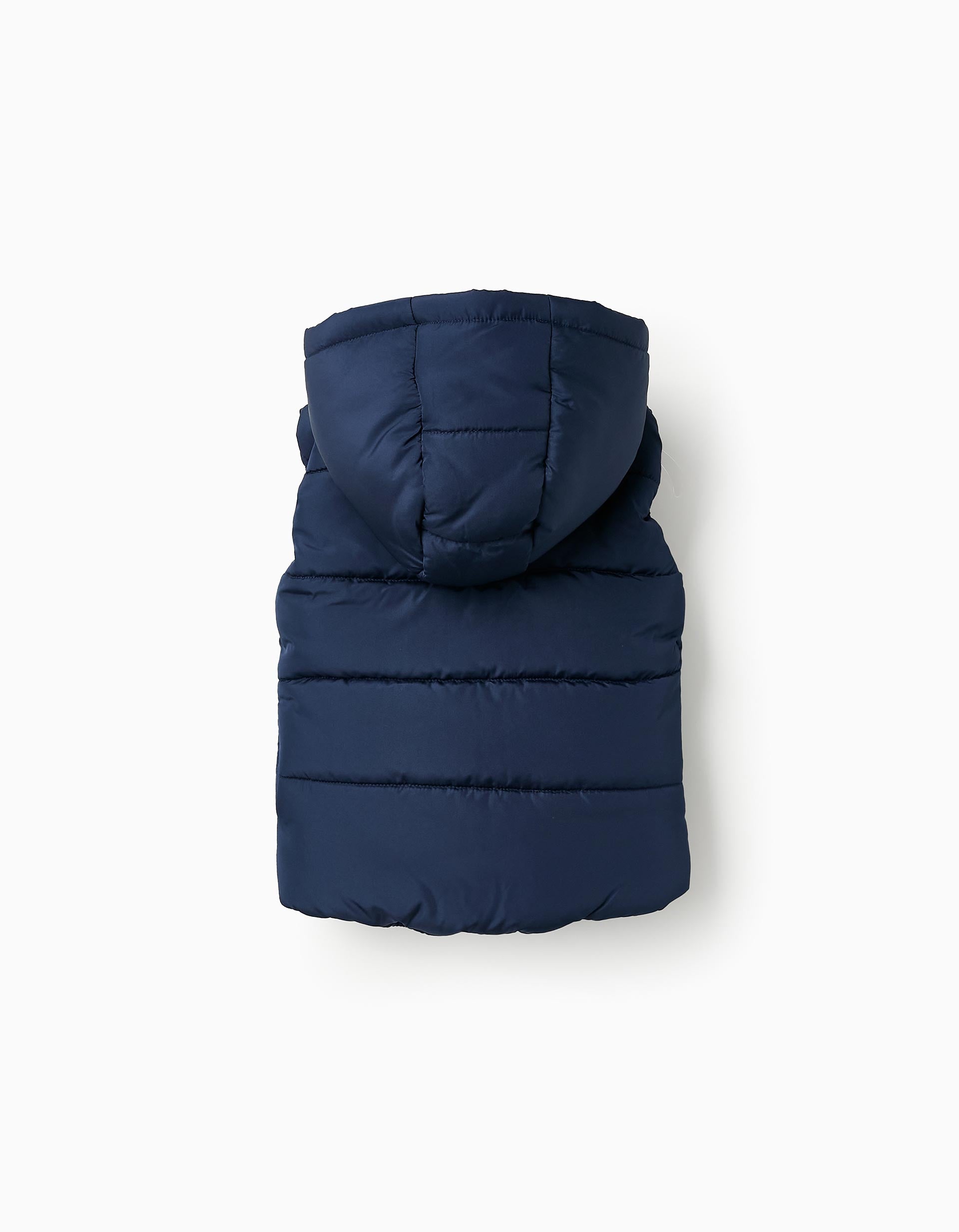 Padded Hooded Gilet for Baby Boys, Dark Blue