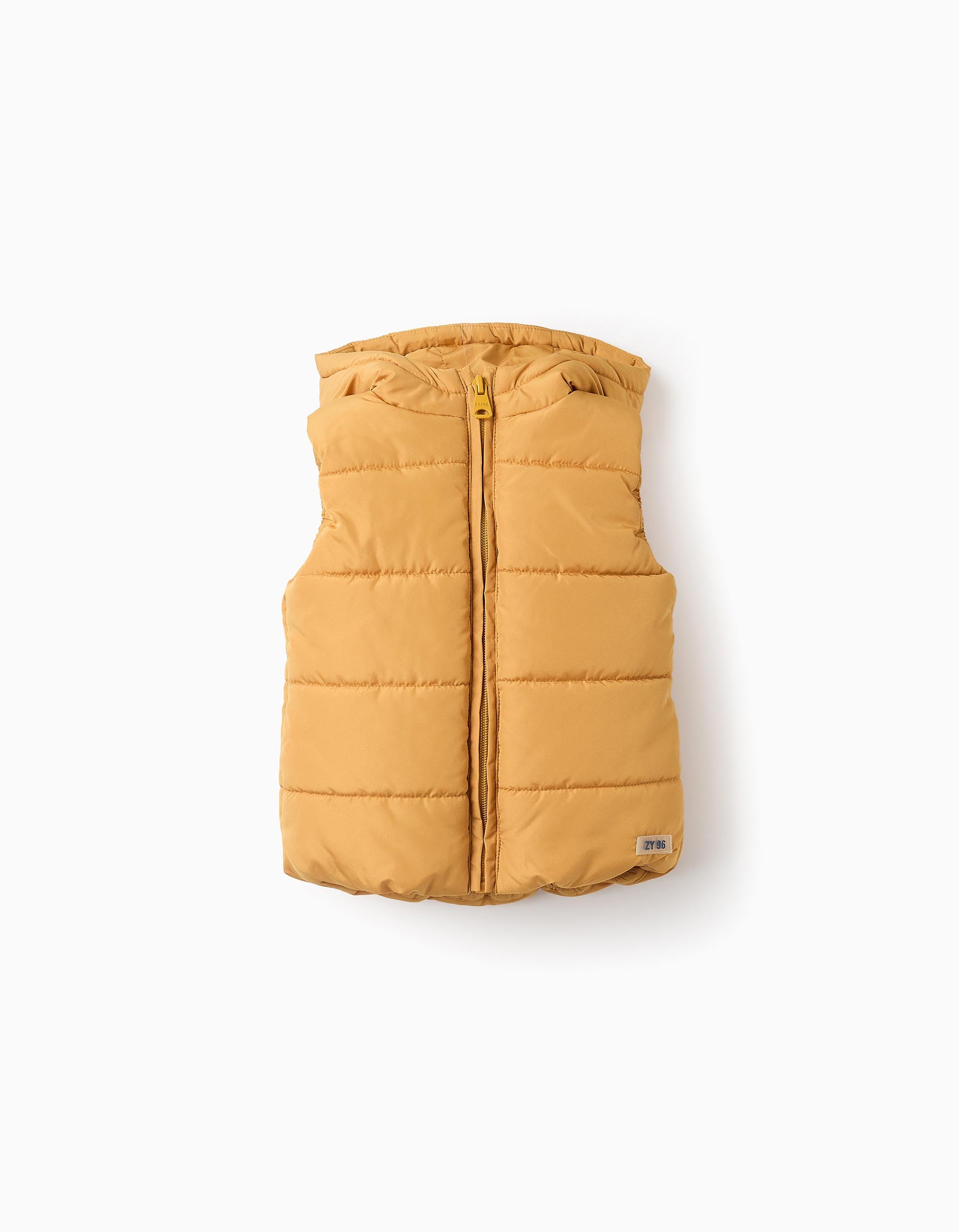 Padded Hooded Gilet for Baby Boys, Yellow