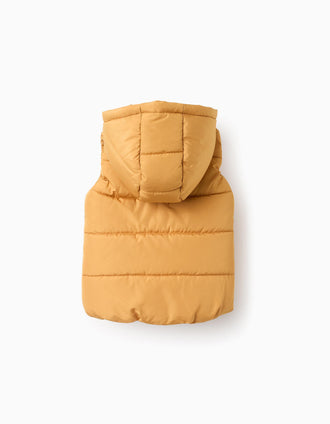 Chaleco Acolchado con Capucha para Bebé Niño, Amarillo