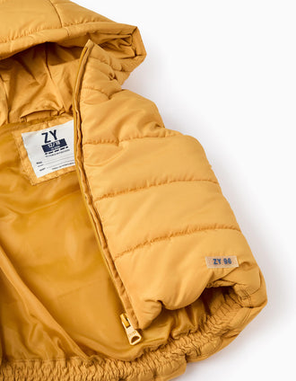 Gilet Matelassé avec Capuche pour Bébé Garçon, Jaune