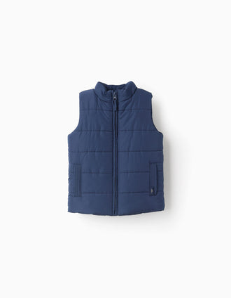 Chaleco Acolchado con Forro Polar para Niño, Azul Oscuro