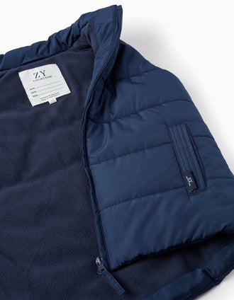 Chaleco Acolchado con Forro Polar para Niño, Azul Oscuro