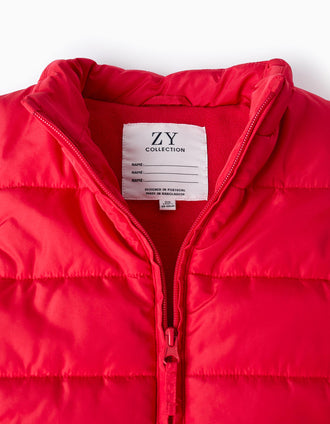 Chaleco Acolchado con Forro Polar para Niño, Rojo
