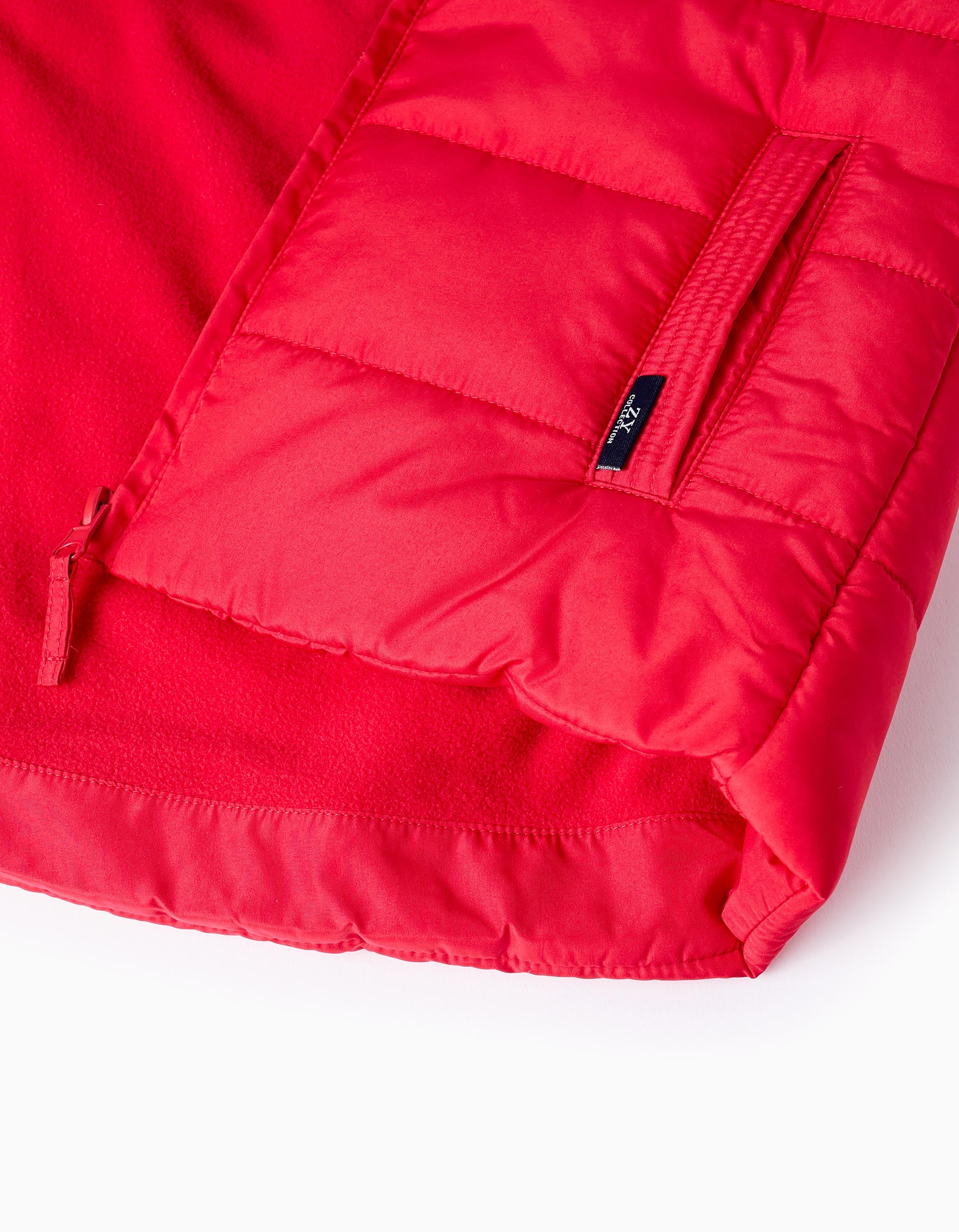 Padded Gilet with Polar Lining for Boys, Red