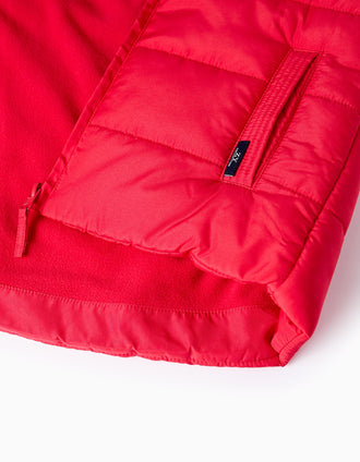 Colete Acolchoado com Forro Polar para Menino, Vermelho