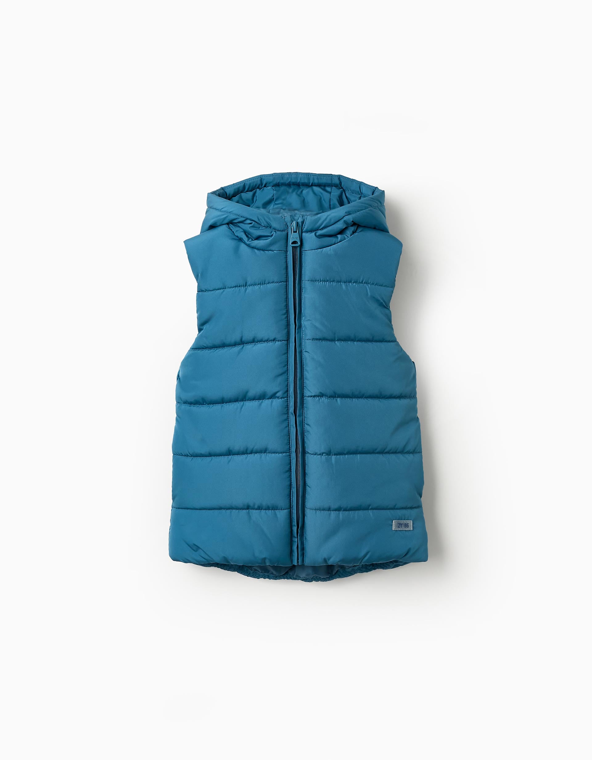 Padded Hooded Gilet for Boys, Turquoise