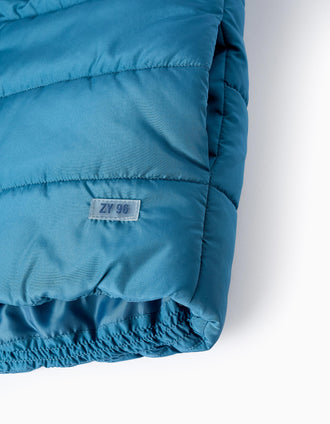 Chaleco Acolchado con Capucha para Niño, Turquesa