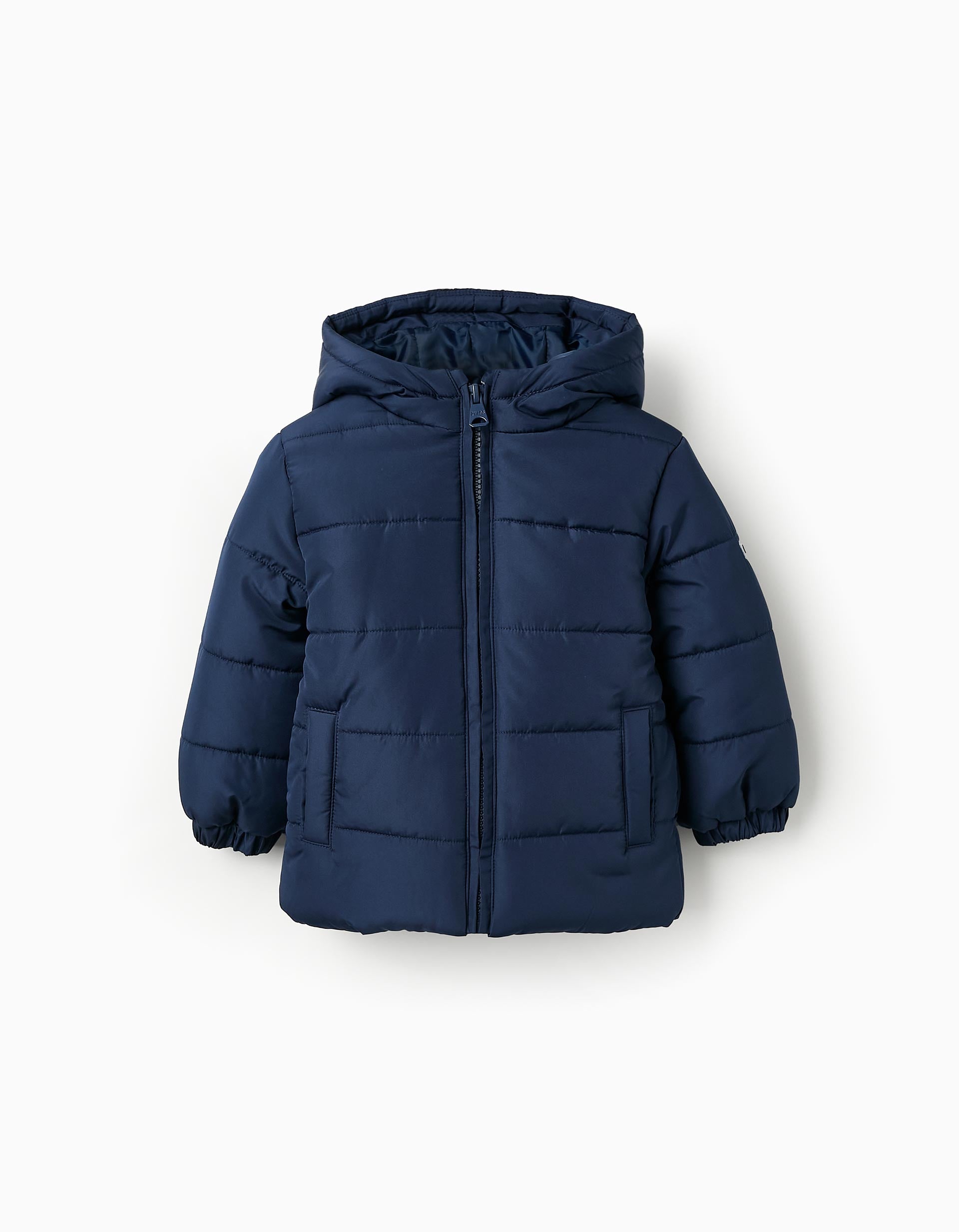 Padded Hooded Jacket for Baby Boys, Dark Blue