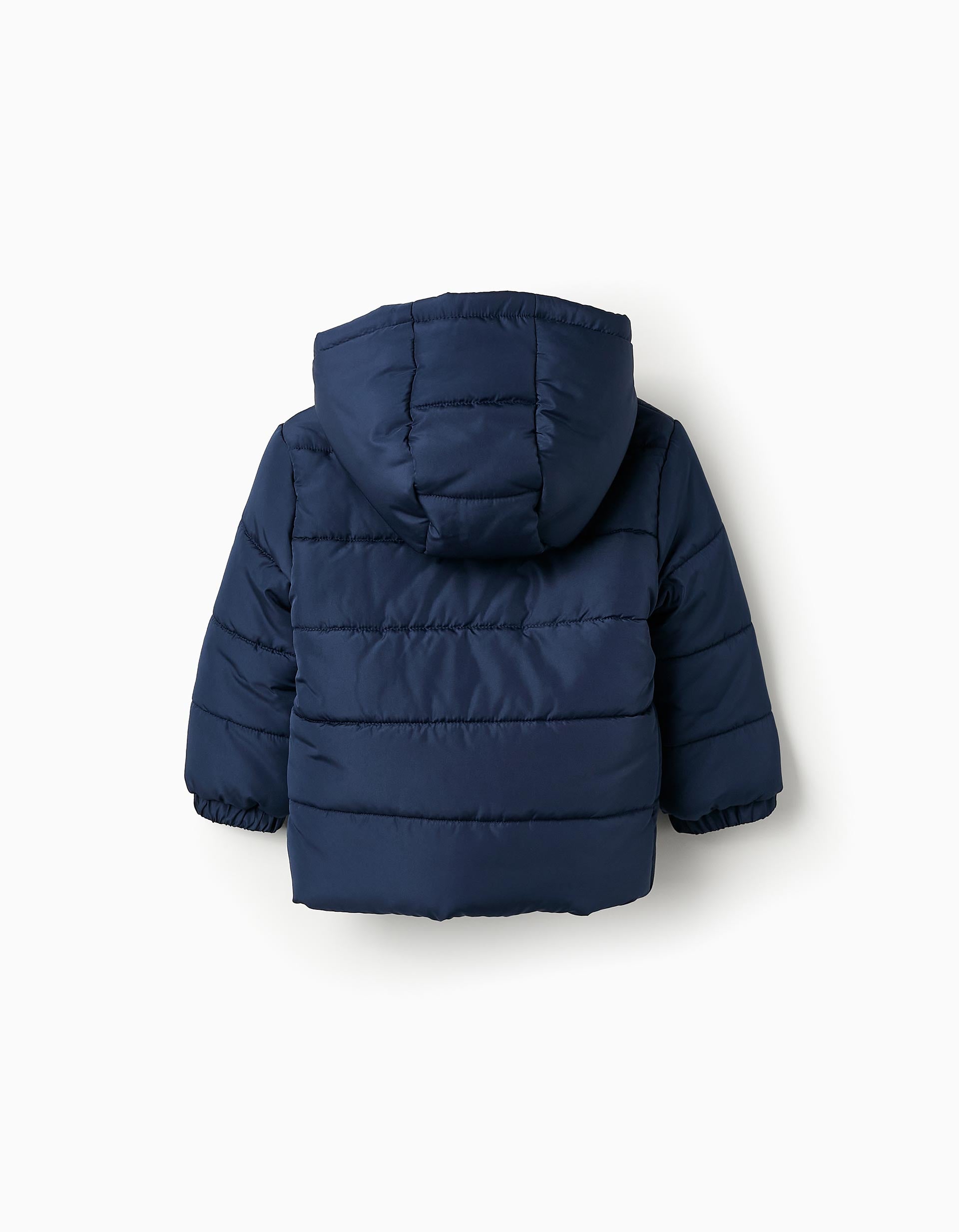 Padded Hooded Jacket for Baby Boys, Dark Blue