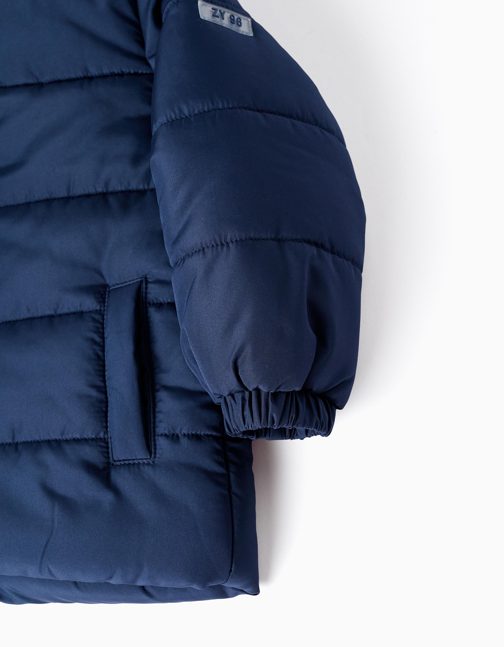 Padded Hooded Jacket for Baby Boys, Dark Blue