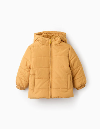 Chaqueta Acolchada con Capucha para Bebé Niño, Amarillo