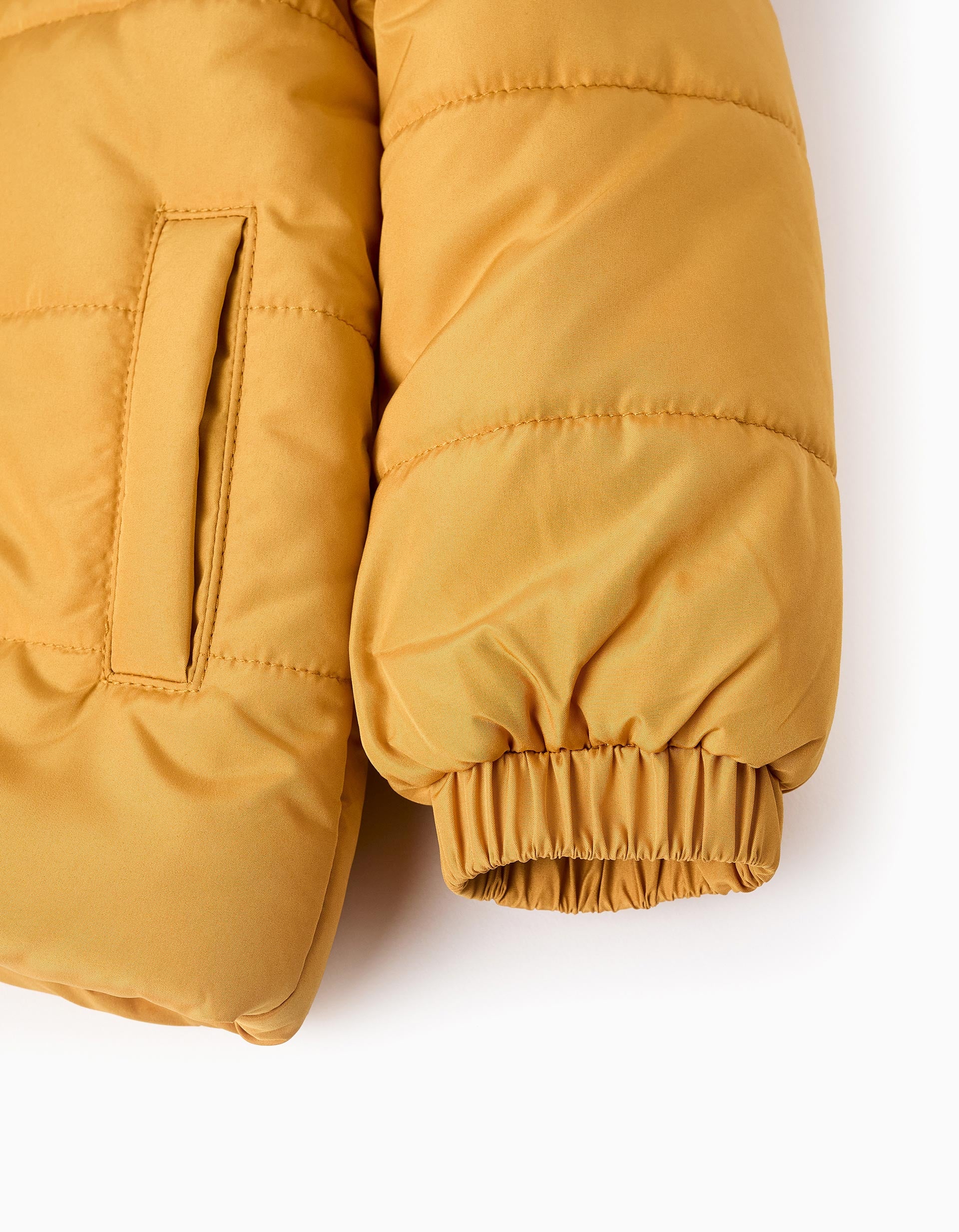 Padded Hooded Jacket for Baby Boys, Yellow