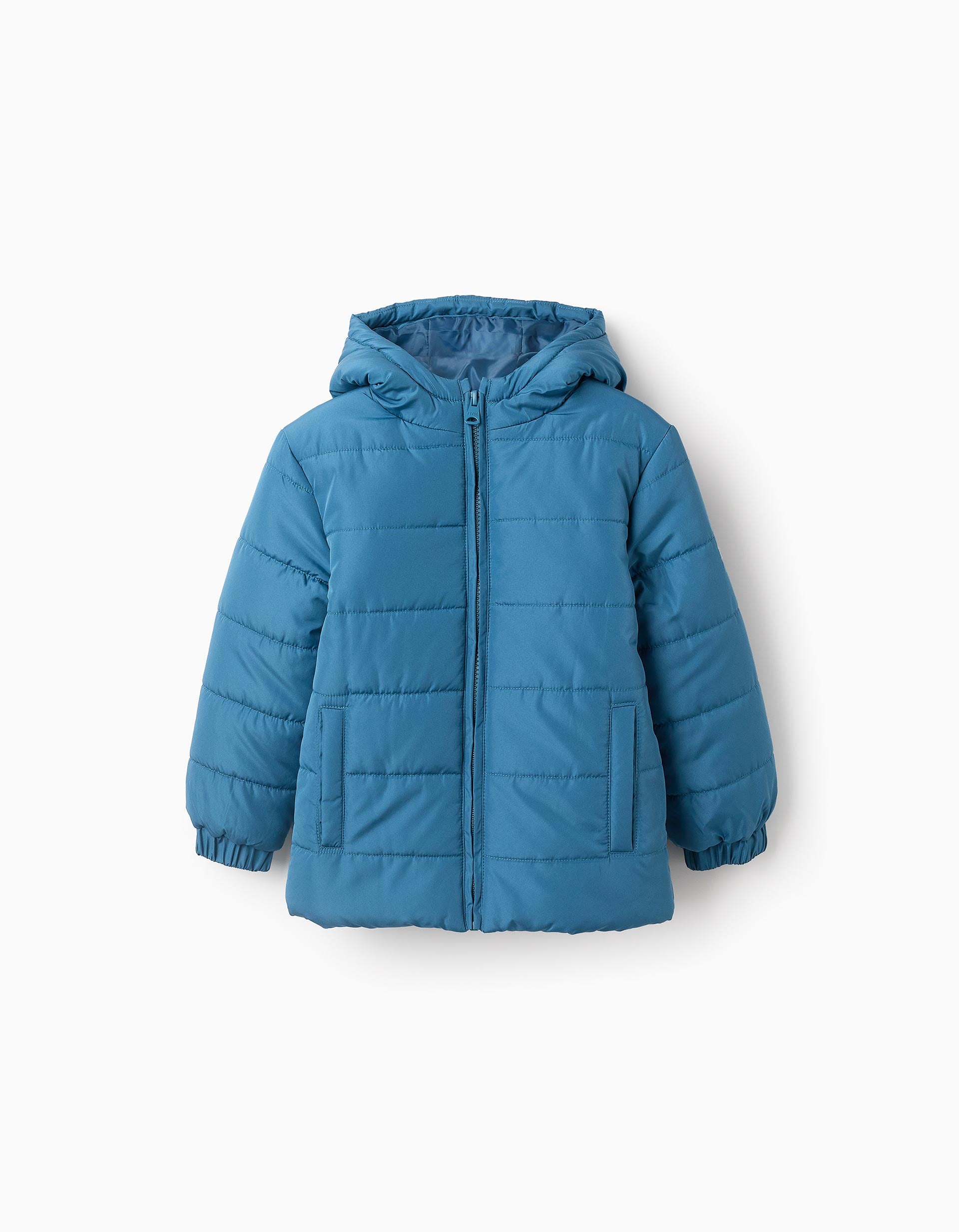 Padded Hooded Jacket for Boys, Turquoise