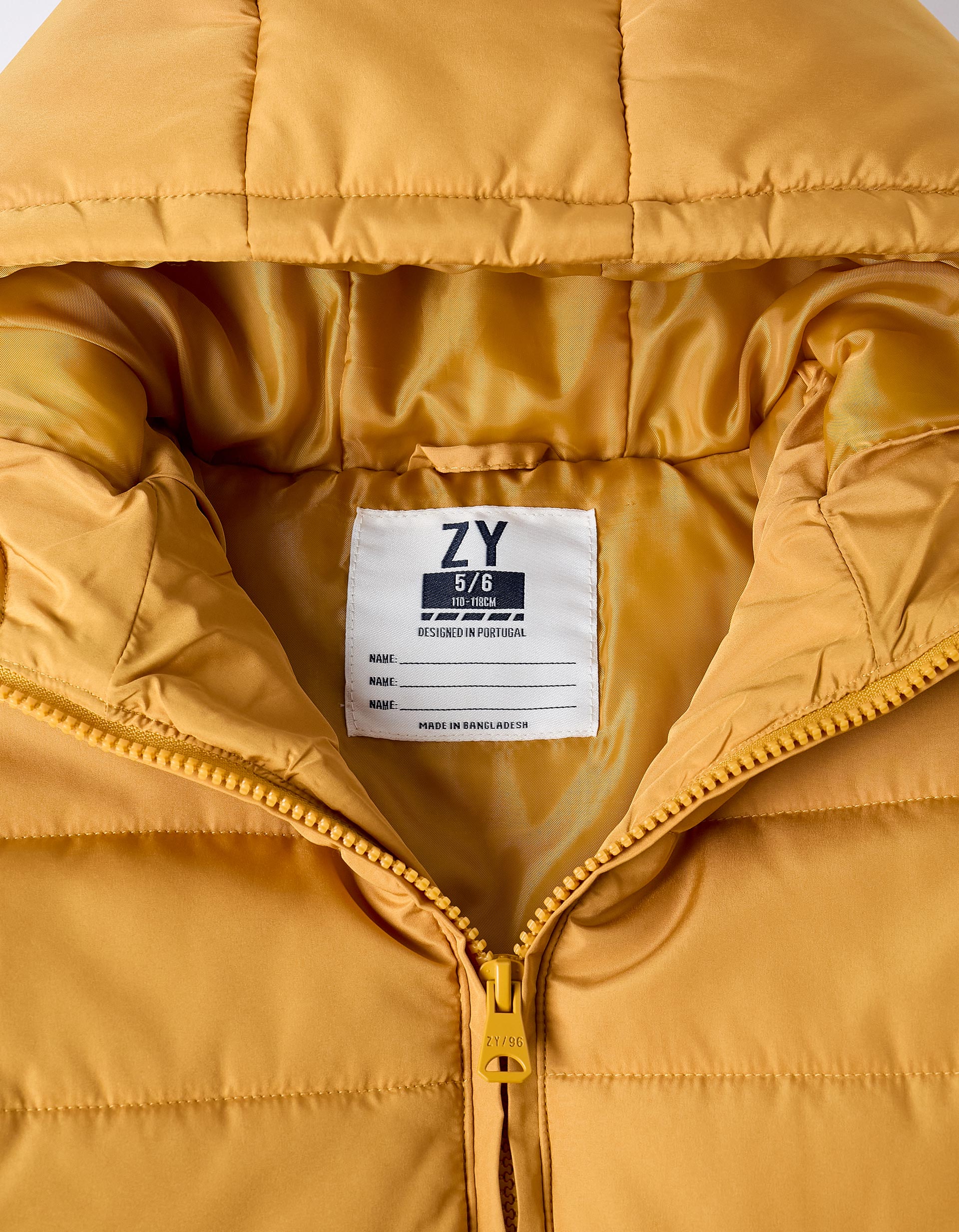 Padded Hooded Jacket for Boys, Yellow