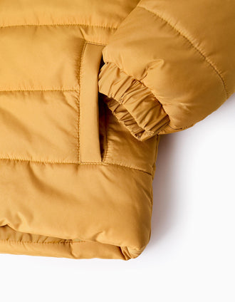 Casaco Acolchoado com Capuz para Menino, Amarelo