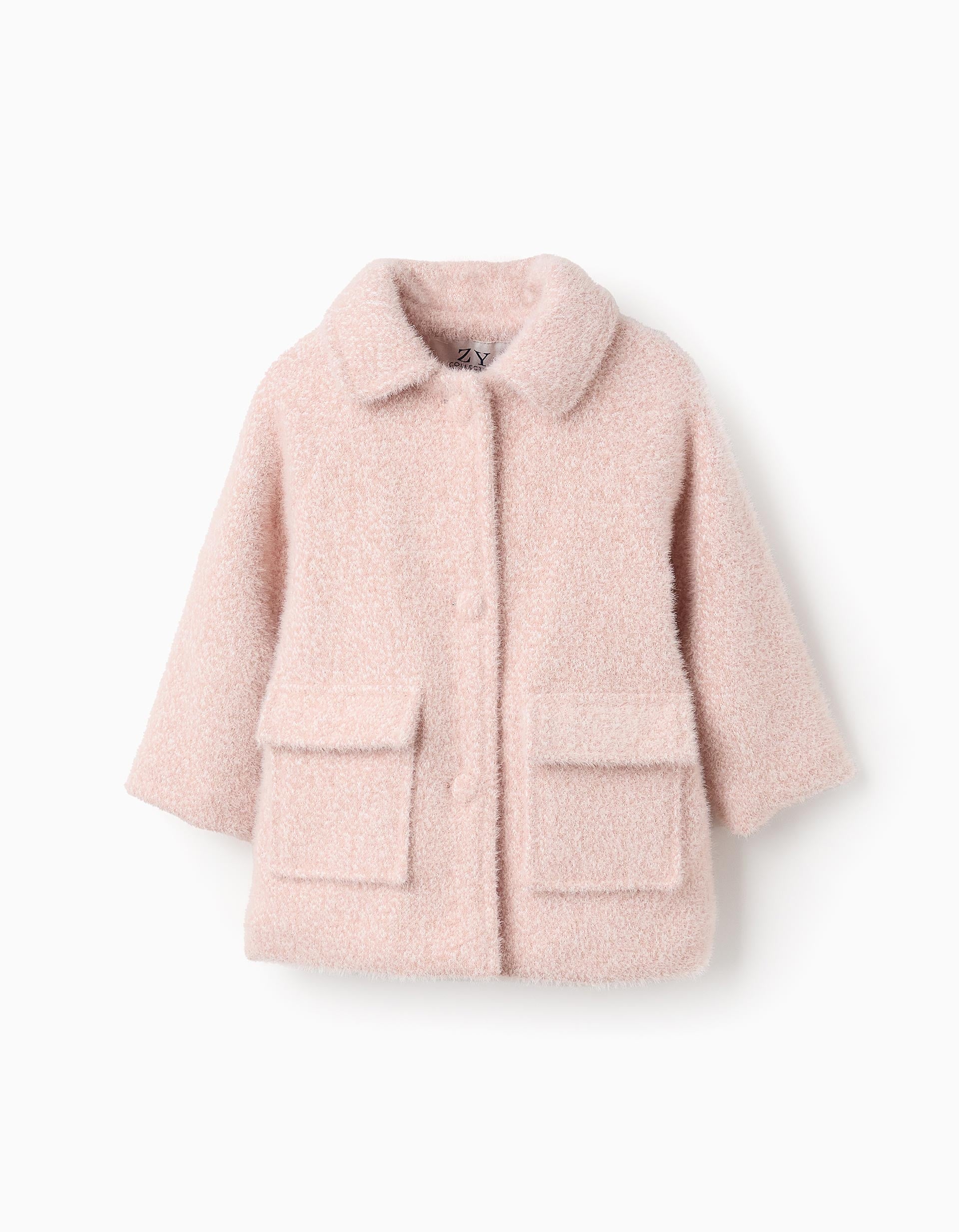 Fluffy Coat for Baby Girls, Pink