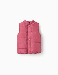 Gilet Matelassé avec Doublure Polaire pour Bébé Fille, Rose
