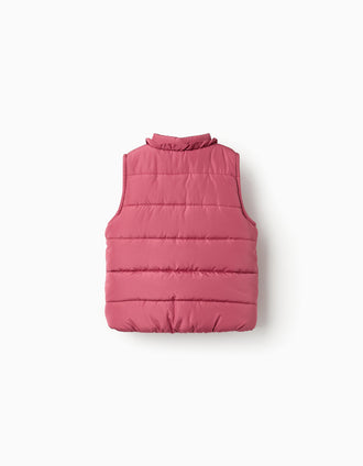 Chaleco Acolchado con Forro Polar para Bebé Niña, Rosa