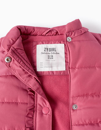 Chaleco Acolchado con Forro Polar para Bebé Niña, Rosa