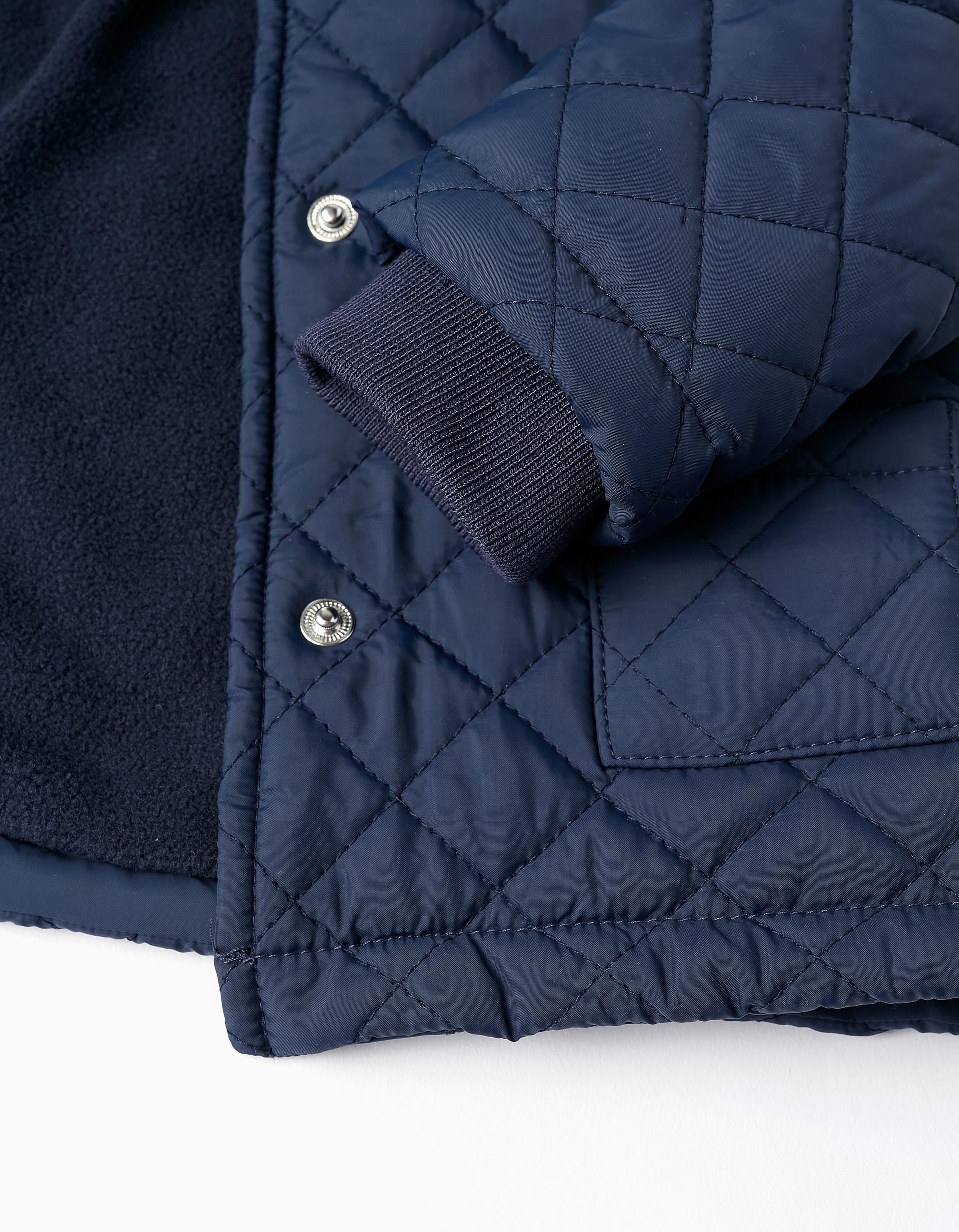 Padded Jacket with Removable Hood for Baby Boys, Dark Blue