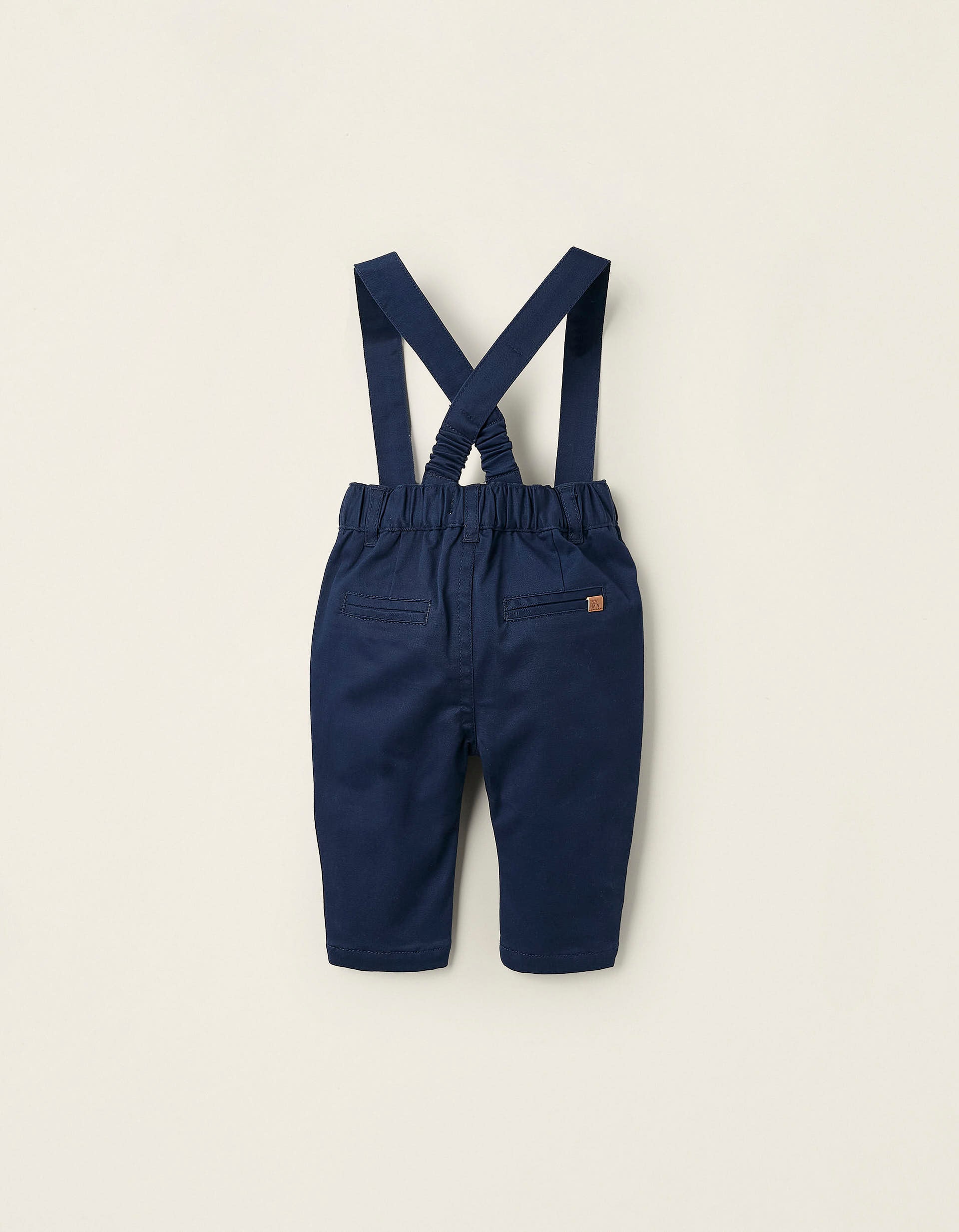 Trousers with Removable Straps for Newborns, Dark Blue