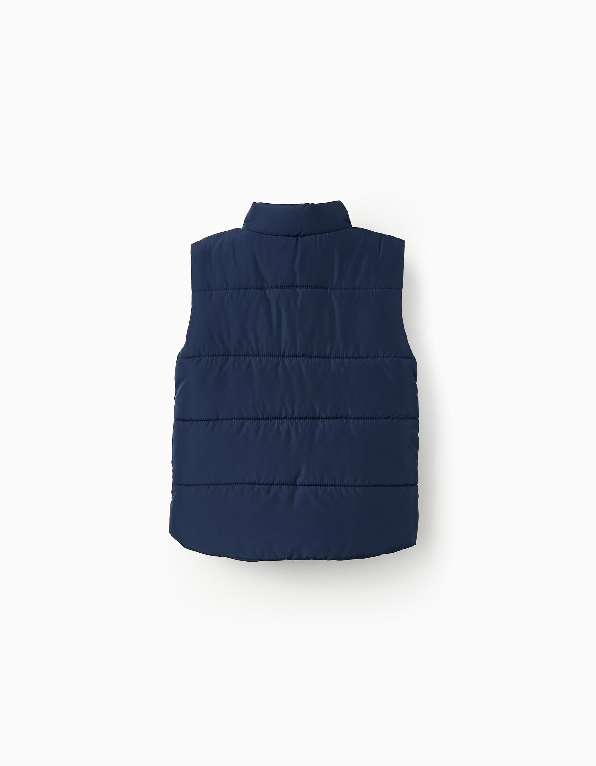 Padded Gilet with Polar Lining for Baby Boys, Dark Blue