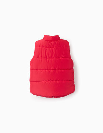 Gilet Matelassé avec Doublure Polaire pour Bébé Garçon, Rouge