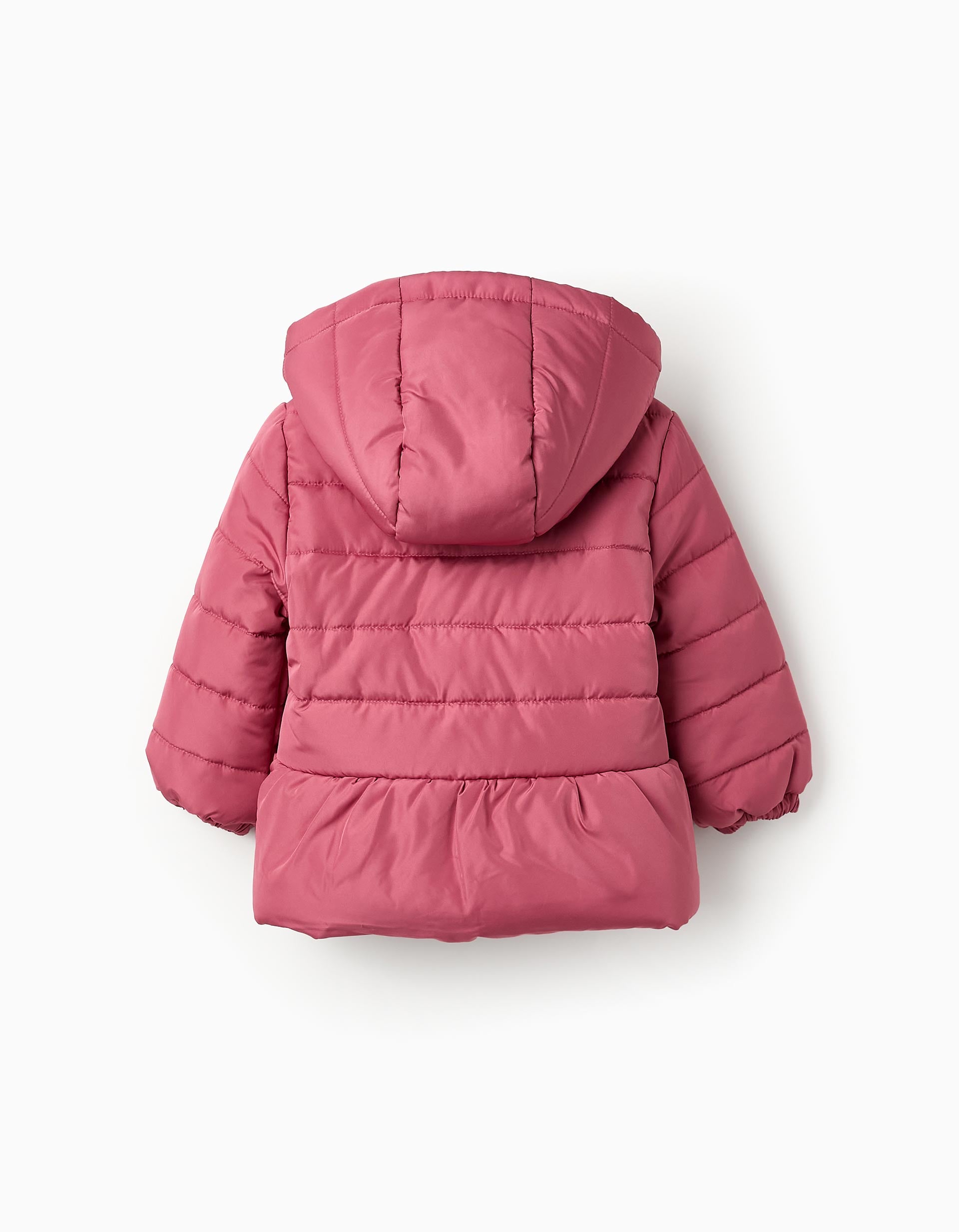 Padded Hooded Jacket for Baby Girls, Pink