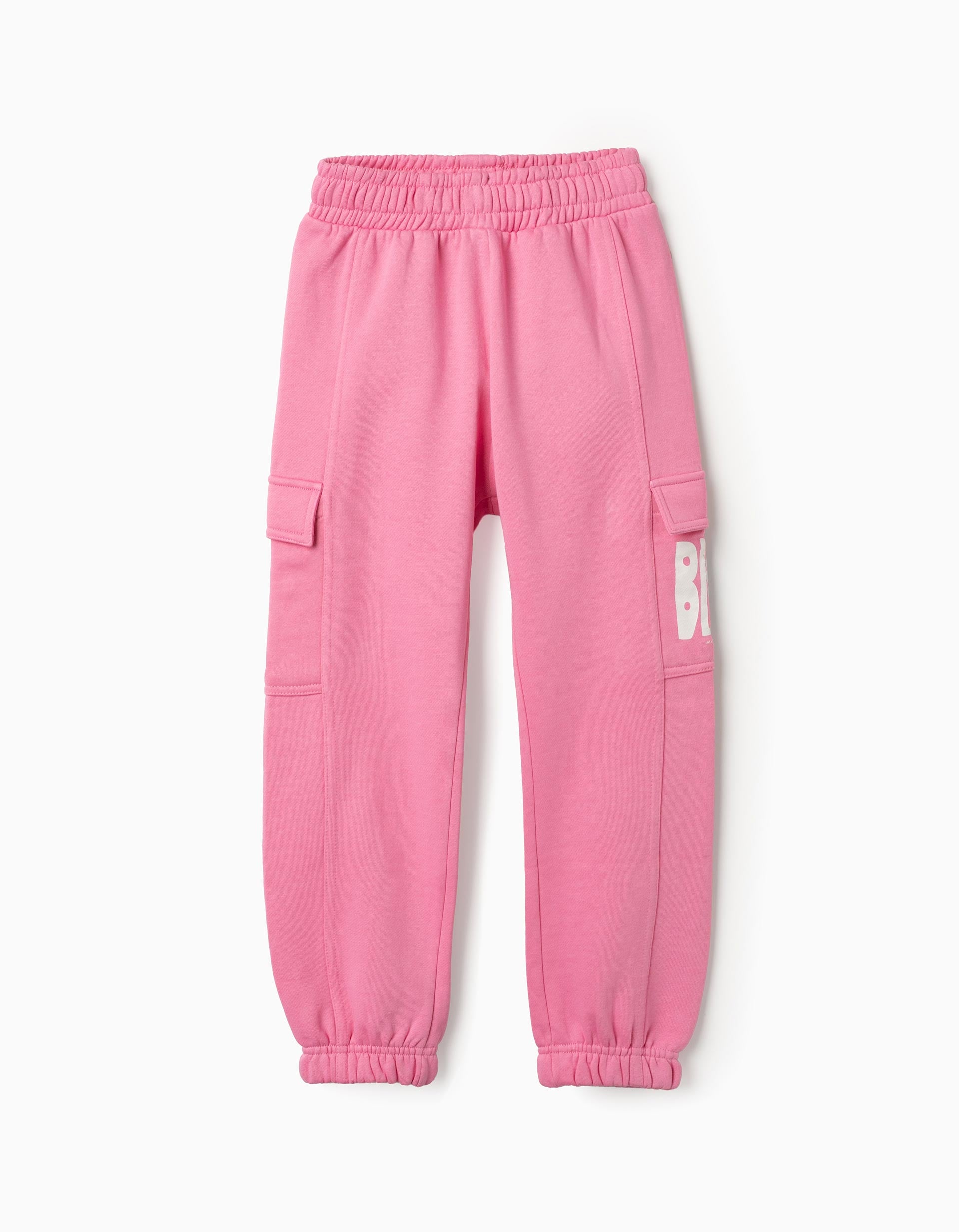 Pantalon de Jogging en Coton avec Poches Cargo pour Fille, Rose