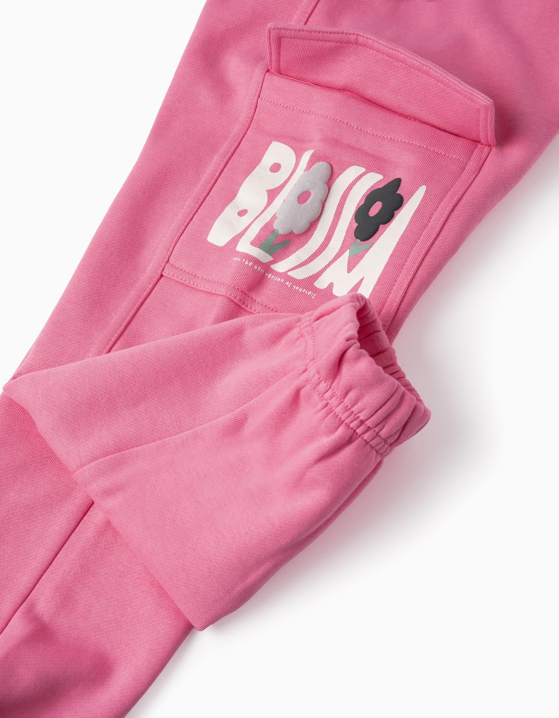 Pantalon de Jogging en Coton avec Poches Cargo pour Fille, Rose