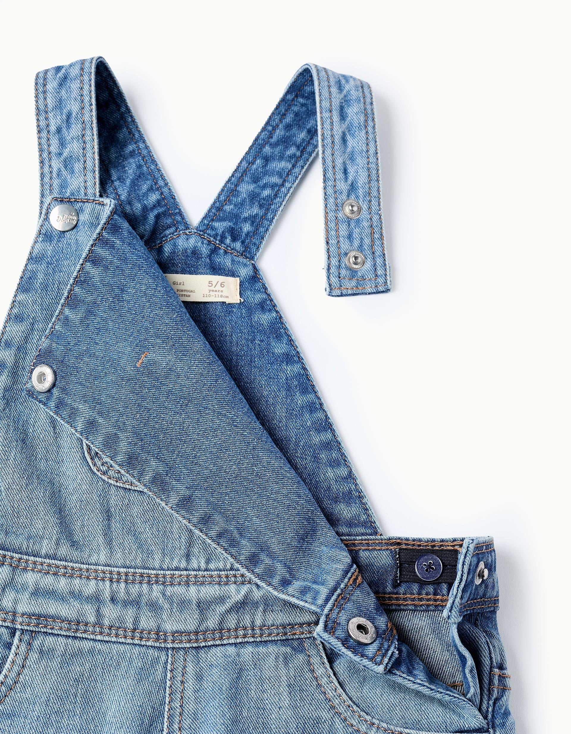 Denim Dungarees for Girls, Blue