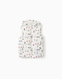 Colete Acolchoado com Capuz para Menina 'Paris', Branco