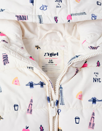 Chaleco Acolchado con Capucha para Niña 'Paris', Blanco