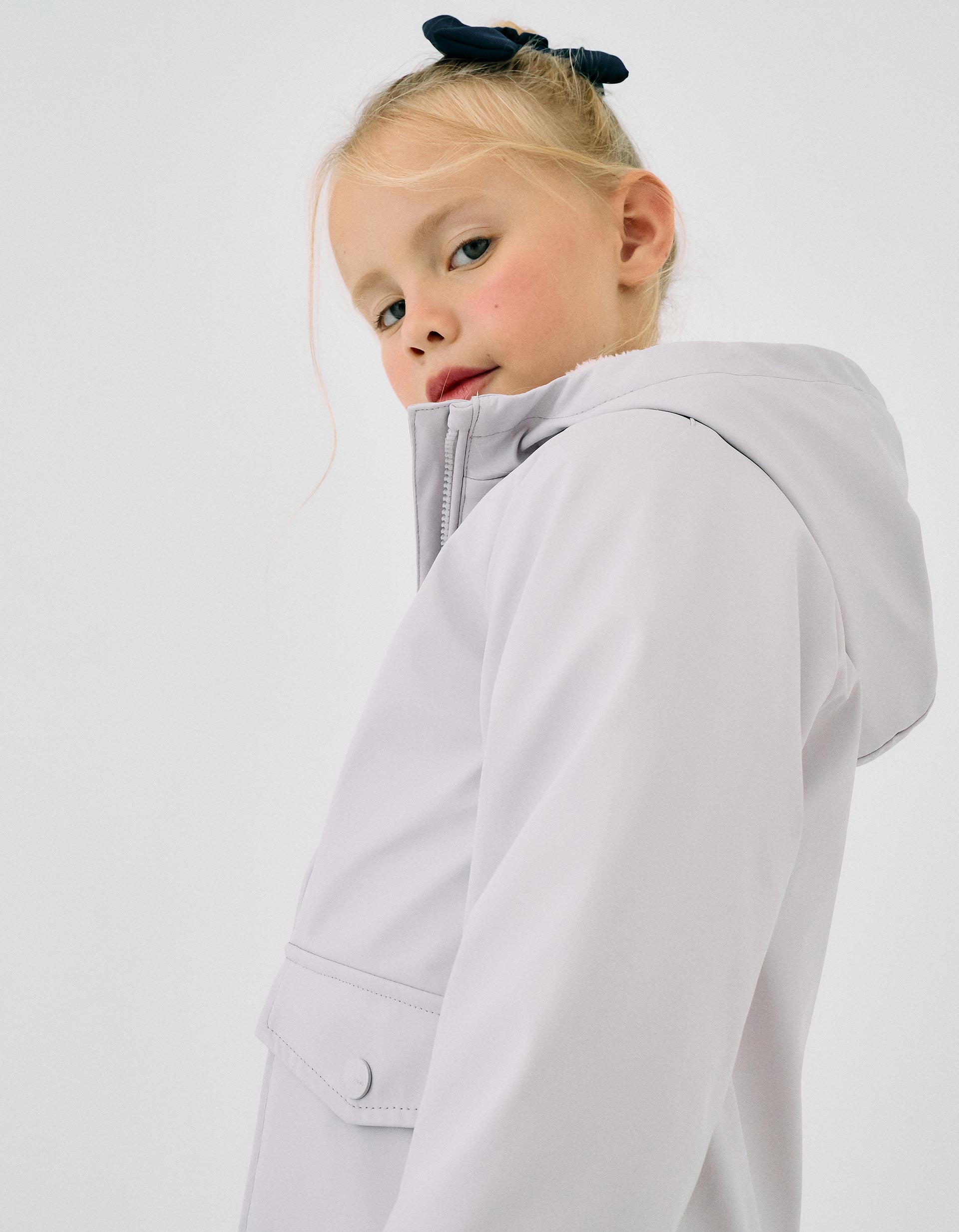 Rubber Parka with Sherpa Lining for Girls, Lilac